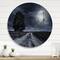 Designart - Paved Road Under A Full Moon - Nautical & Coastal Metal Circle Wall Art